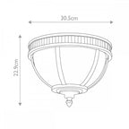KL-HALLERON-F-BU Halleron 3 Light Ceiling Flush Burnished Bronze