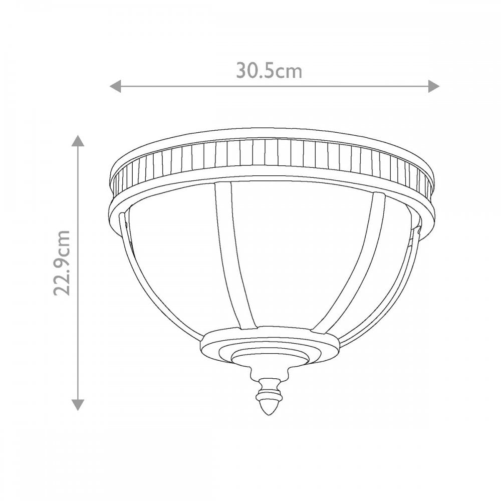 KL-HALLERON-F-BU Halleron 3 Light Ceiling Flush Burnished Bronze