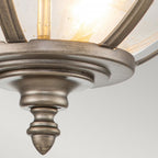 KL-HALLERON-F-BU Halleron 3 Light Ceiling Flush Burnished Bronze