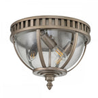 KL-HALLERON-F-BU Halleron 3 Light Ceiling Flush Burnished Bronze