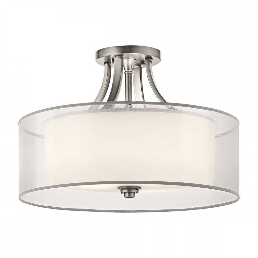 KL-LACEY-SFM-AP Lacey 4 Light Semi-Flush Antique Pewter
