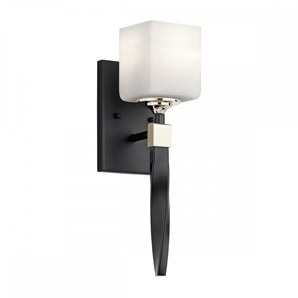 KL-MARETTE1-BK Marette 1 Light Wall Light Black and Nickel