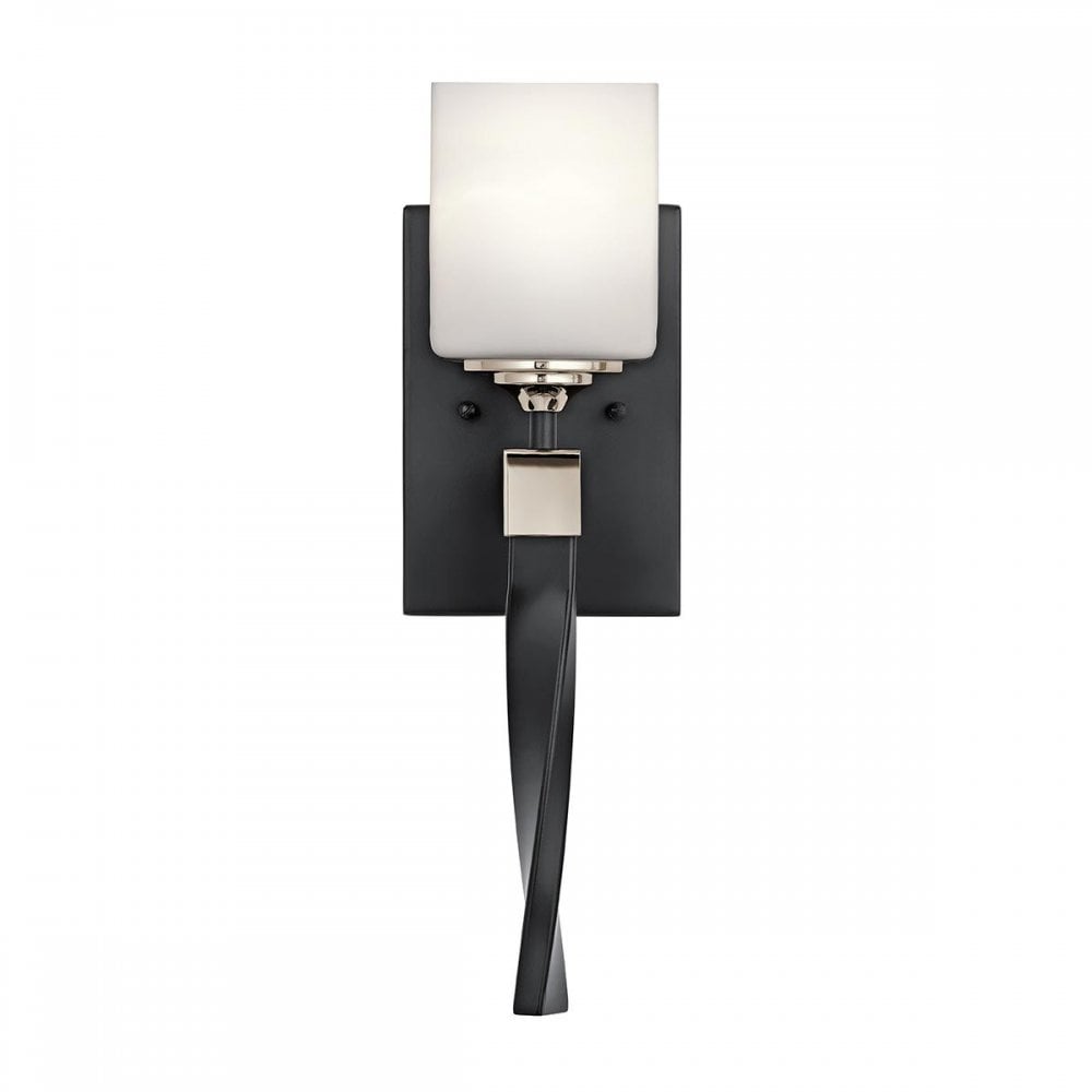 KL-MARETTE1-BK Marette 1 Light Wall Light Black and Nickel