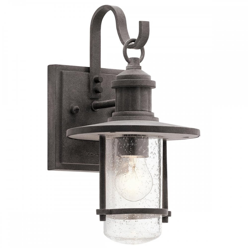 KL-RIVERWOOD2-S Riverwood Small Wall Lantern Weathered Zinc