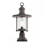 KL-RIVERWOOD3-M Riverwood 8" Pedestal Lantern Weathered Zinc