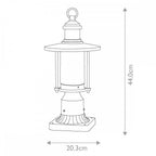 KL-RIVERWOOD3-M Riverwood 8" Pedestal Lantern Weathered Zinc