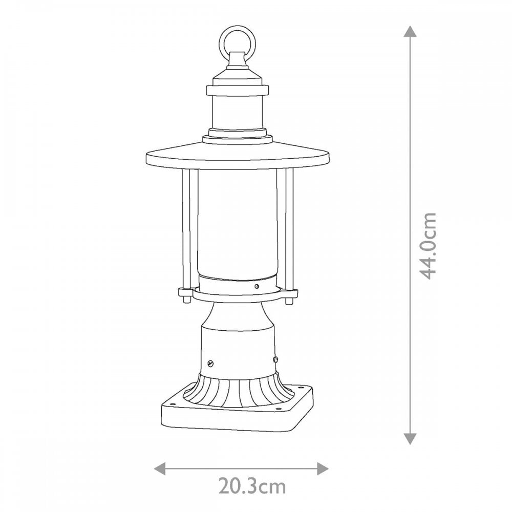 KL-RIVERWOOD3-M Riverwood 8" Pedestal Lantern Weathered Zinc