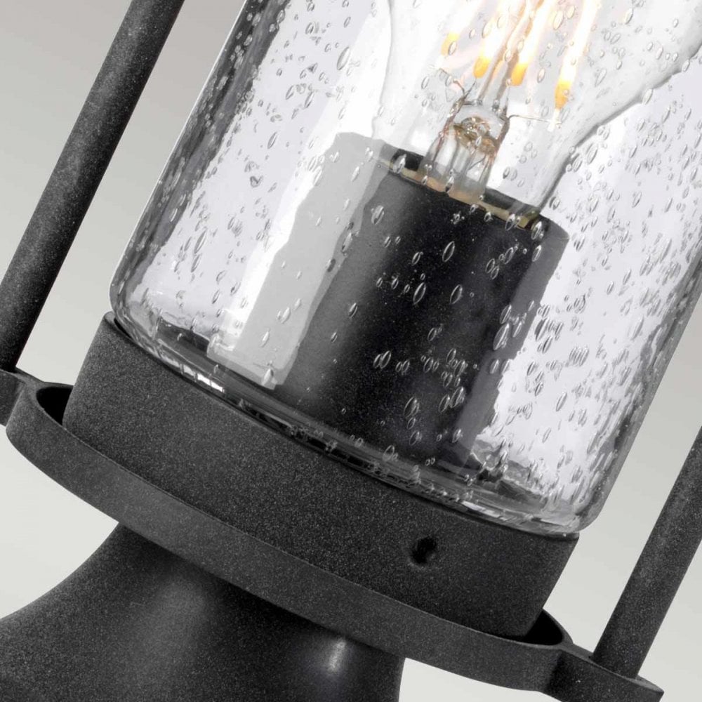 KL-RIVERWOOD3-M Riverwood 8" Pedestal Lantern Weathered Zinc