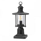 KL-RIVERWOOD3-M Riverwood 8" Pedestal Lantern Weathered Zinc