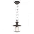 KL-RIVERWOOD8-M Riverwood 8" Chain Lantern Weathered Zinc