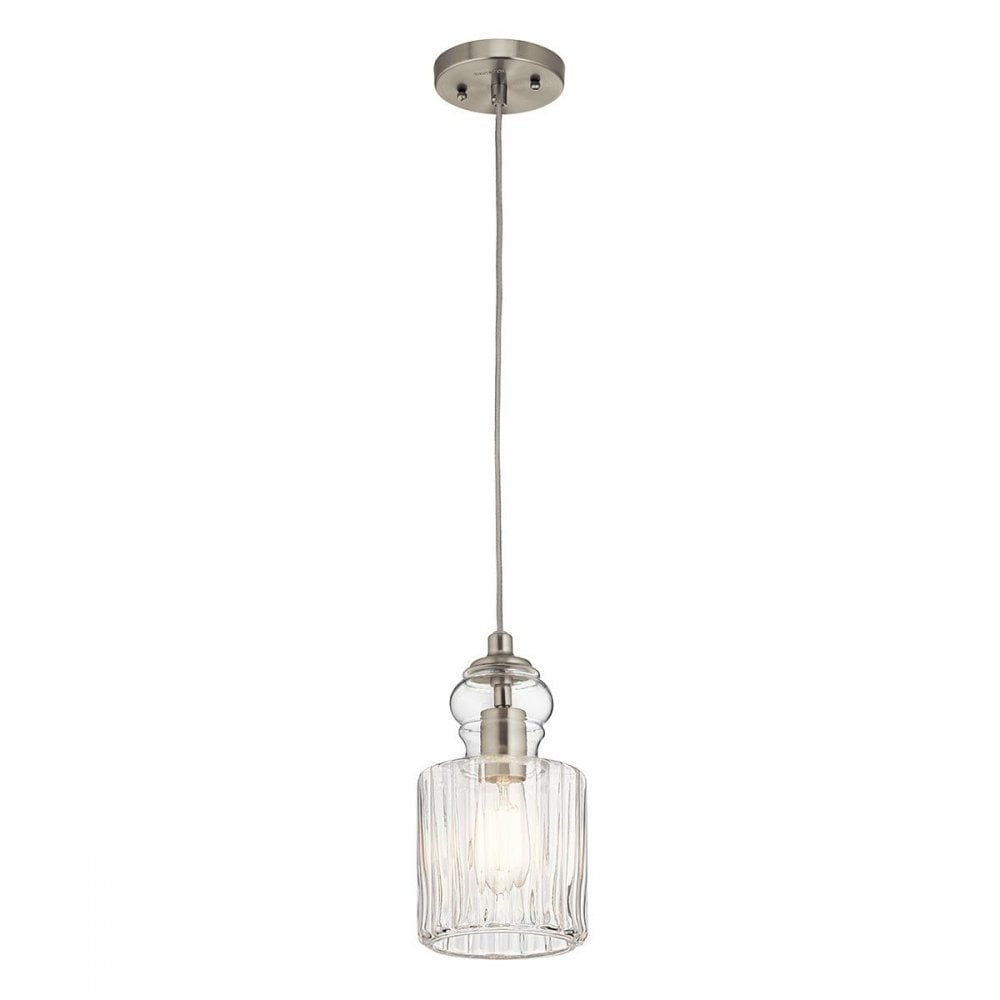 KL-RIVIERA-P-B Riviera 1 Light Pendant - B Brushed Nickel