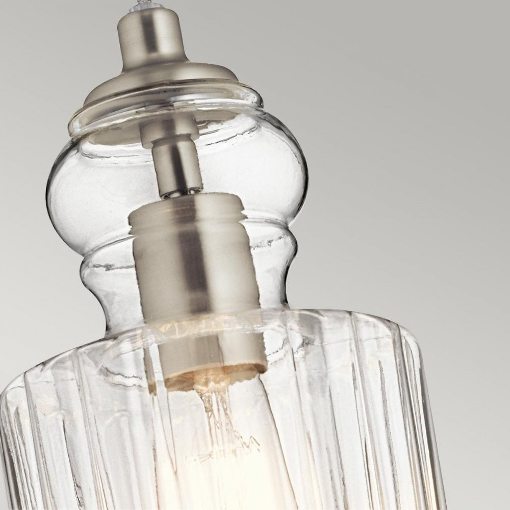 KL-RIVIERA-P-B Riviera 1 Light Pendant - B Brushed Nickel