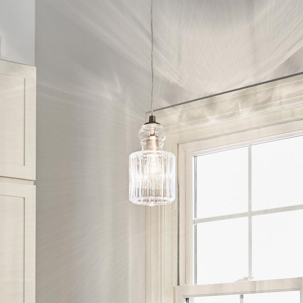 KL-RIVIERA-P-B Riviera 1 Light Pendant - B Brushed Nickel