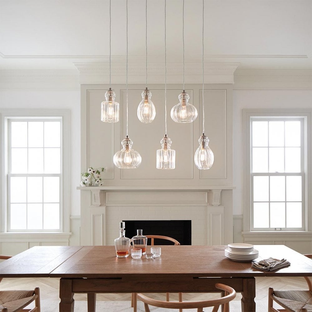 KL-RIVIERA-P-B Riviera 1 Light Pendant - B Brushed Nickel