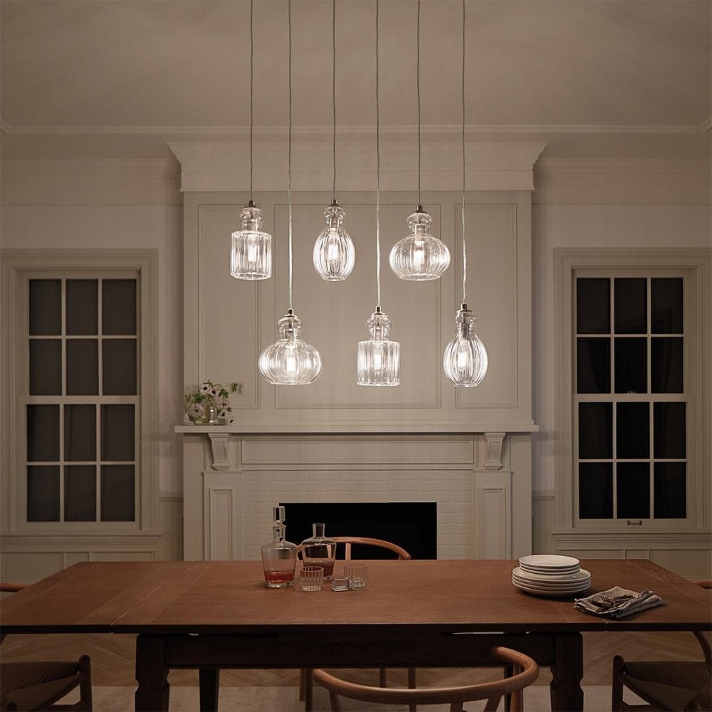 KL-RIVIERA-P-B Riviera 1 Light Pendant - B Brushed Nickel