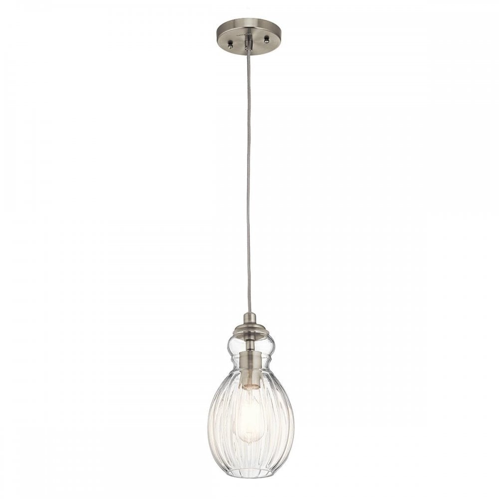 KL-RIVIERA-P-C Riviera 1 Light Pendant - C Brushed Nickel