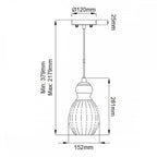 KL-RIVIERA-P-C Riviera 1 Light Pendant - C Brushed Nickel