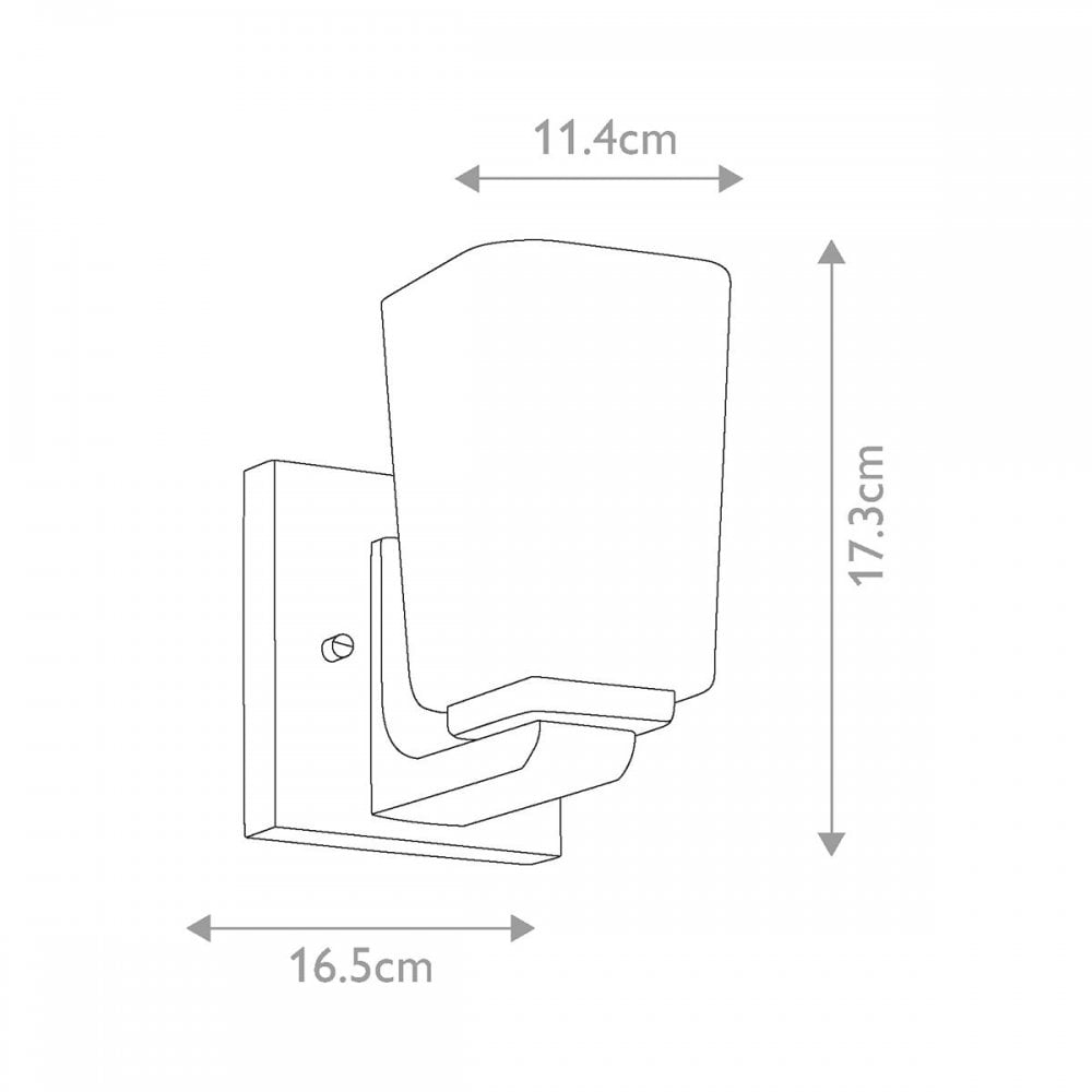 KL-ROEHM1-PC Roehm 1 Light Wall Light Polished Chrome