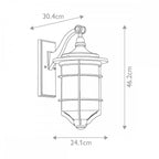 KL-ROYAL-MARINE2-M Royal Marine 1 Light Medium Wall Lantern Distressed Black