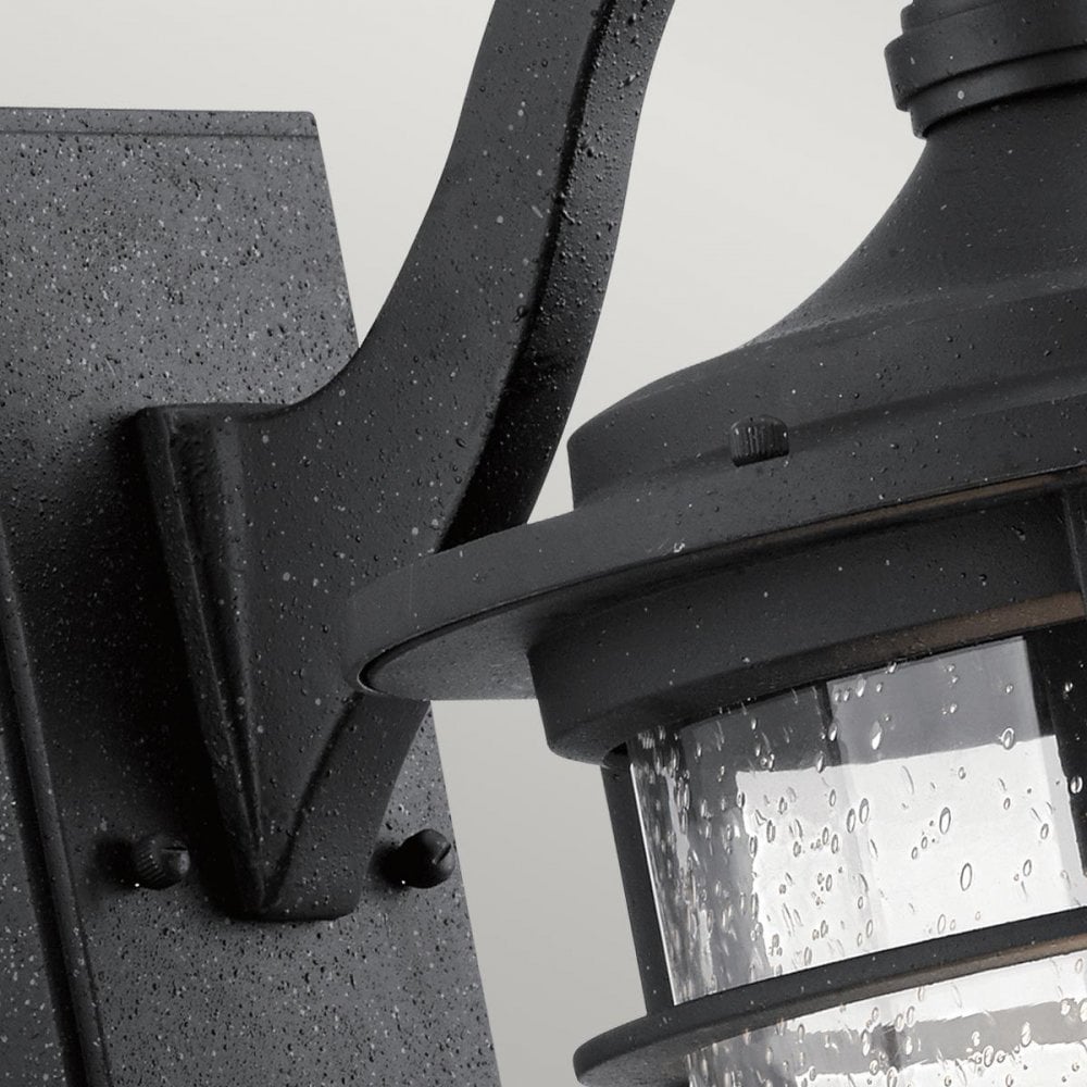 KL-ROYAL-MARINE2-M Royal Marine 1 Light Medium Wall Lantern Distressed Black