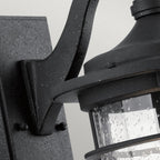 KL-ROYAL-MARINE2-M Royal Marine 1 Light Medium Wall Lantern Distressed Black