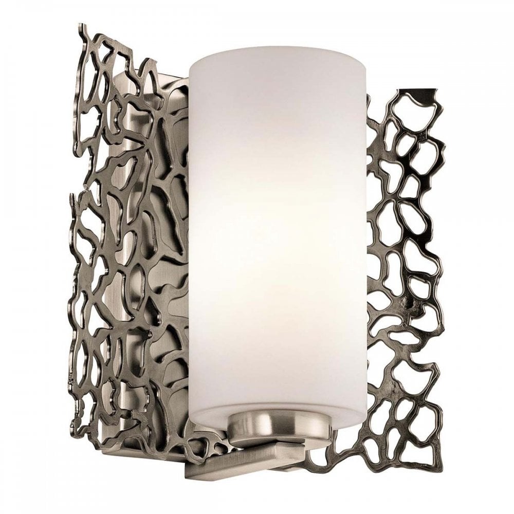 KL-SILVER-CORAL1 Silver Coral 1 Light Wall Light Classic Pewter