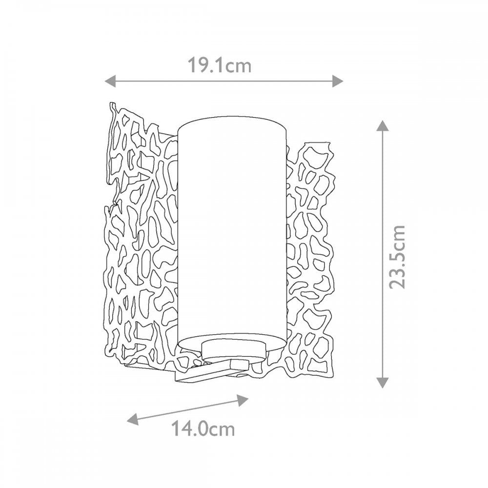 KL-SILVER-CORAL1 Silver Coral 1 Light Wall Light Classic Pewter