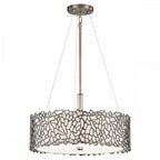 KL-SILVER-CORAL-P-A Silver Coral 3 Light Duo-Mount Pendant Classic Pewter