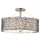 KL-SILVER-CORAL-P-A Silver Coral 3 Light Duo-Mount Pendant Classic Pewter