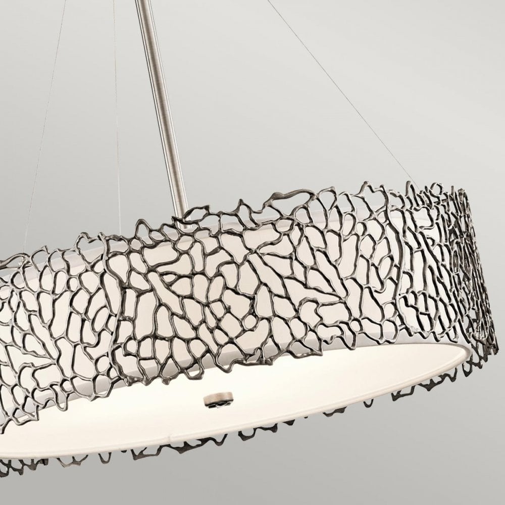 KL-SILVER-CORAL-P-B Silver Coral 4 Light Pendant Classic Pewter