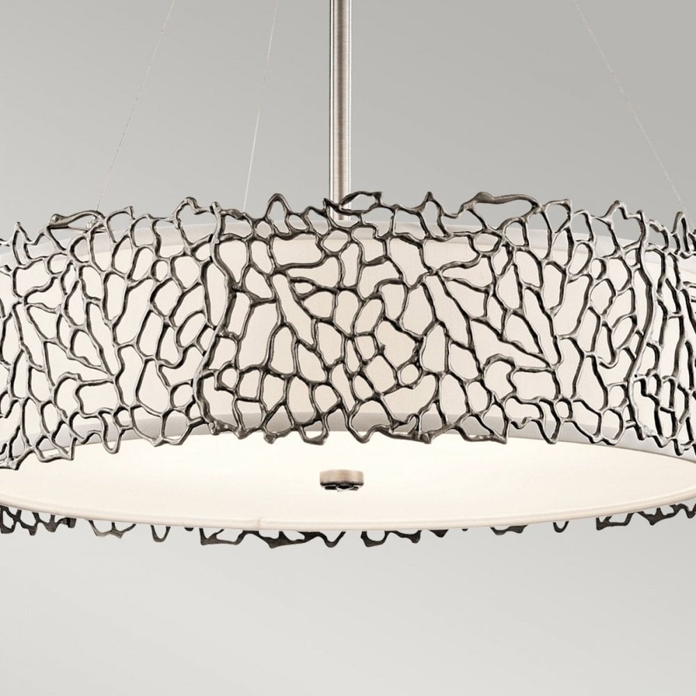 KL-SILVER-CORAL-P-B Silver Coral 4 Light Pendant Classic Pewter