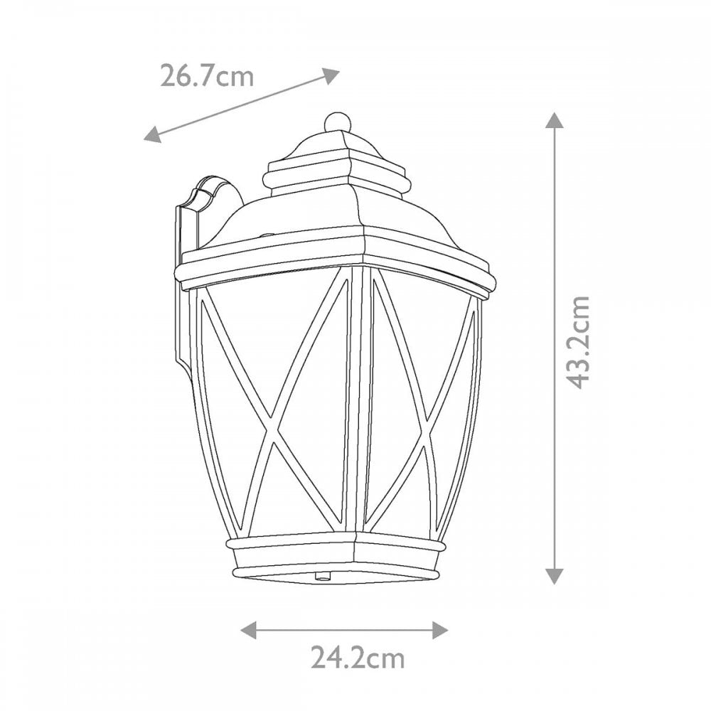 KL-TANGIER2-L Tangier 1 Light Large Wall Lantern Olde Bronze