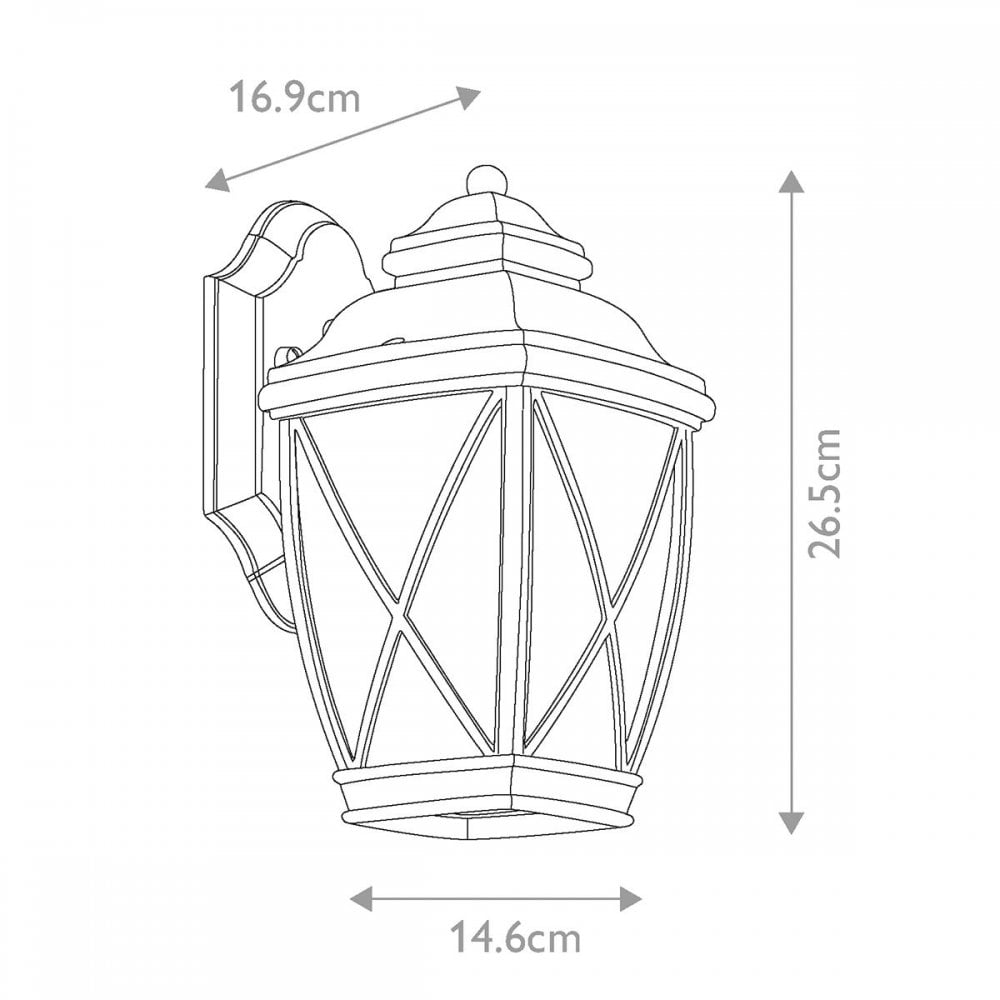 KL-TANGIER2-S Tangier 1 Light Small Wall Lantern Olde Bronze