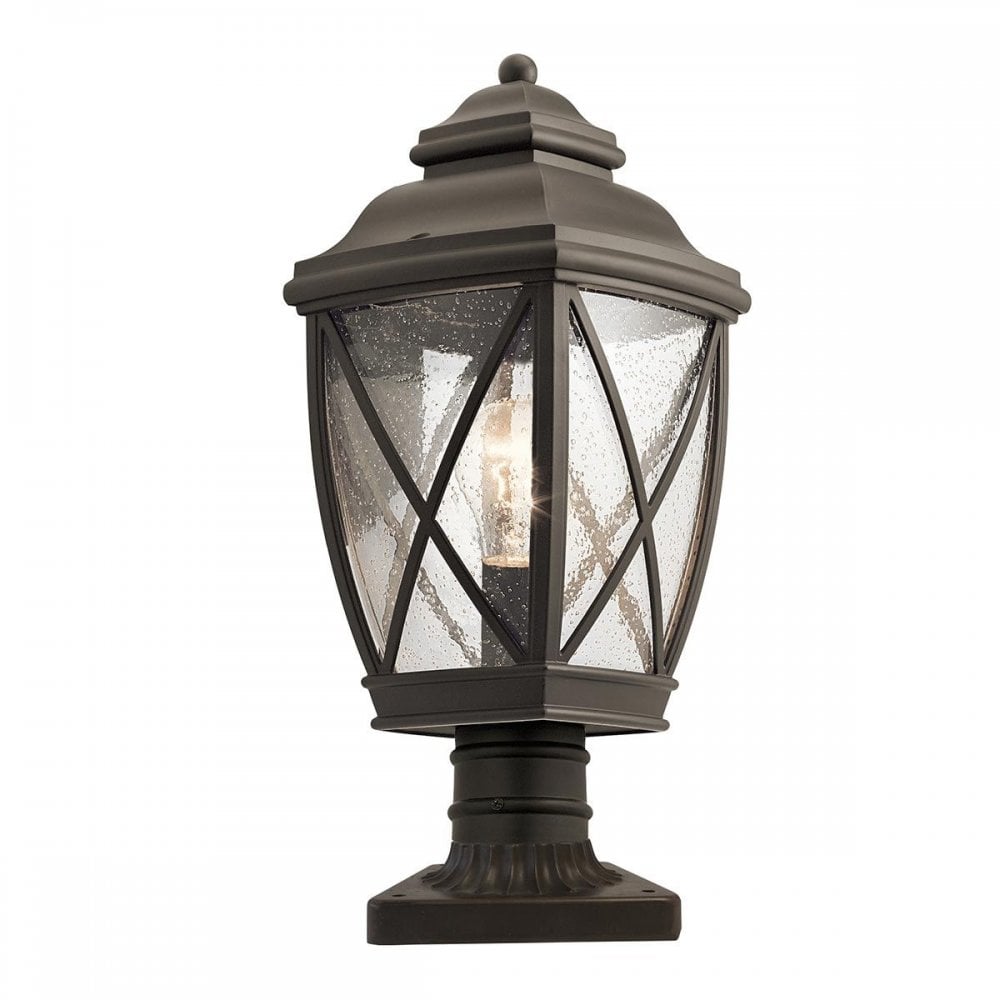 KL-TANGIER3-M Tangier 1 Light Medium 7.5" Pedestal Olde Bronze