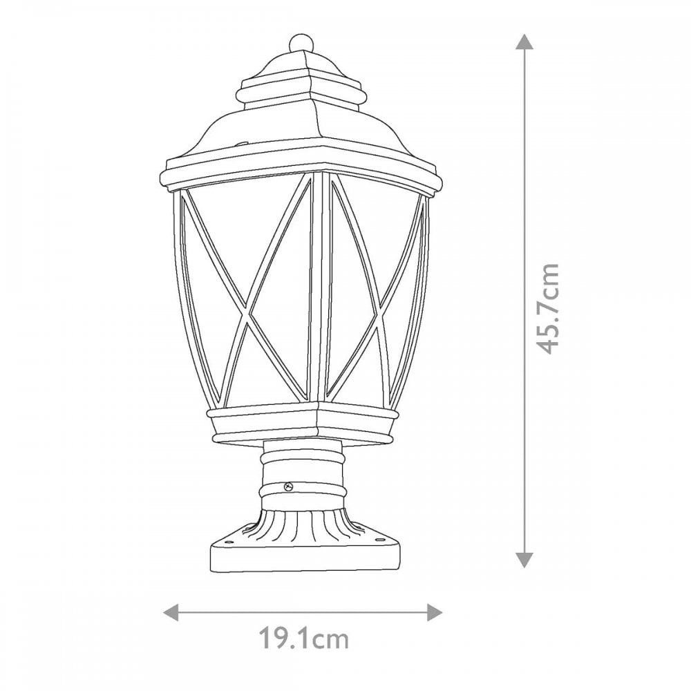 KL-TANGIER3-M Tangier 1 Light Medium 7.5" Pedestal Olde Bronze