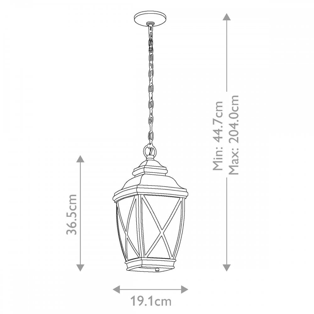 KL-TANGIER8-M Tangier 1 Light Medium 7.5" Chain Lantern Olde Bronze