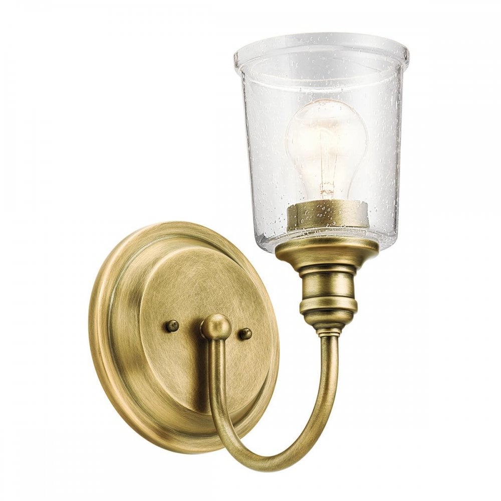 KL-WAVERLY1-NBR Waverly 1 Light Wall Light Natural Brass