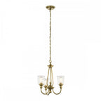 KL-WAVERLY3-NBR Waverly 3 Light Chandelier Natural Brass