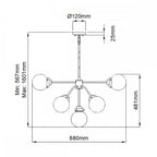 KULA9 Kula 9 Light Chandelier Polished Nickel
