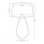 LENA-TL-L-SMOKE-OWSS Lena 2 Light Large Smoke Table Lamp with Off-white Shade Smoke-tinted Glass / Off-White Shade