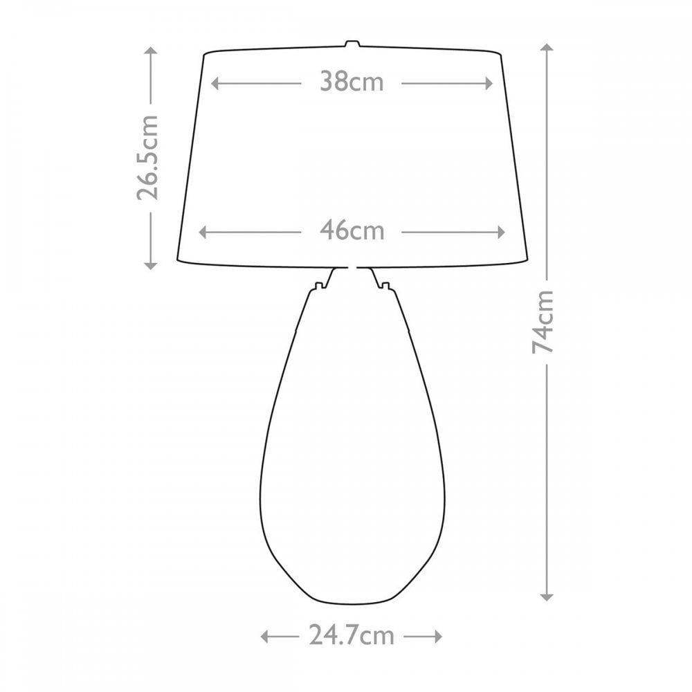 LENA-TL-L-SMOKE-OWSS Lena 2 Light Large Smoke Table Lamp with Off-white Shade Smoke-tinted Glass / Off-White Shade