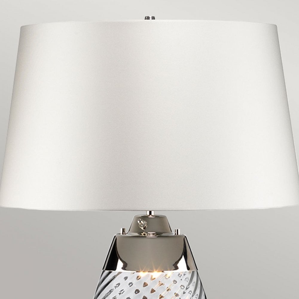LENA-TL-L-SMOKE-OWSS Lena 2 Light Large Smoke Table Lamp with Off-white Shade Smoke-tinted Glass / Off-White Shade