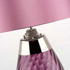 LENA-TL-S-PLUM Lena 2 Light Small Plum Table Lamp Plum-tinted Glass / Heather Shade