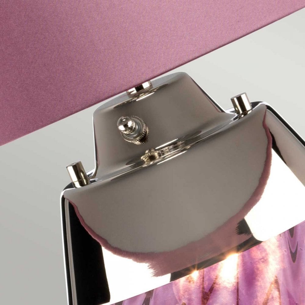 LENA-TL-S-PLUM Lena 2 Light Small Plum Table Lamp Plum-tinted Glass / Heather Shade