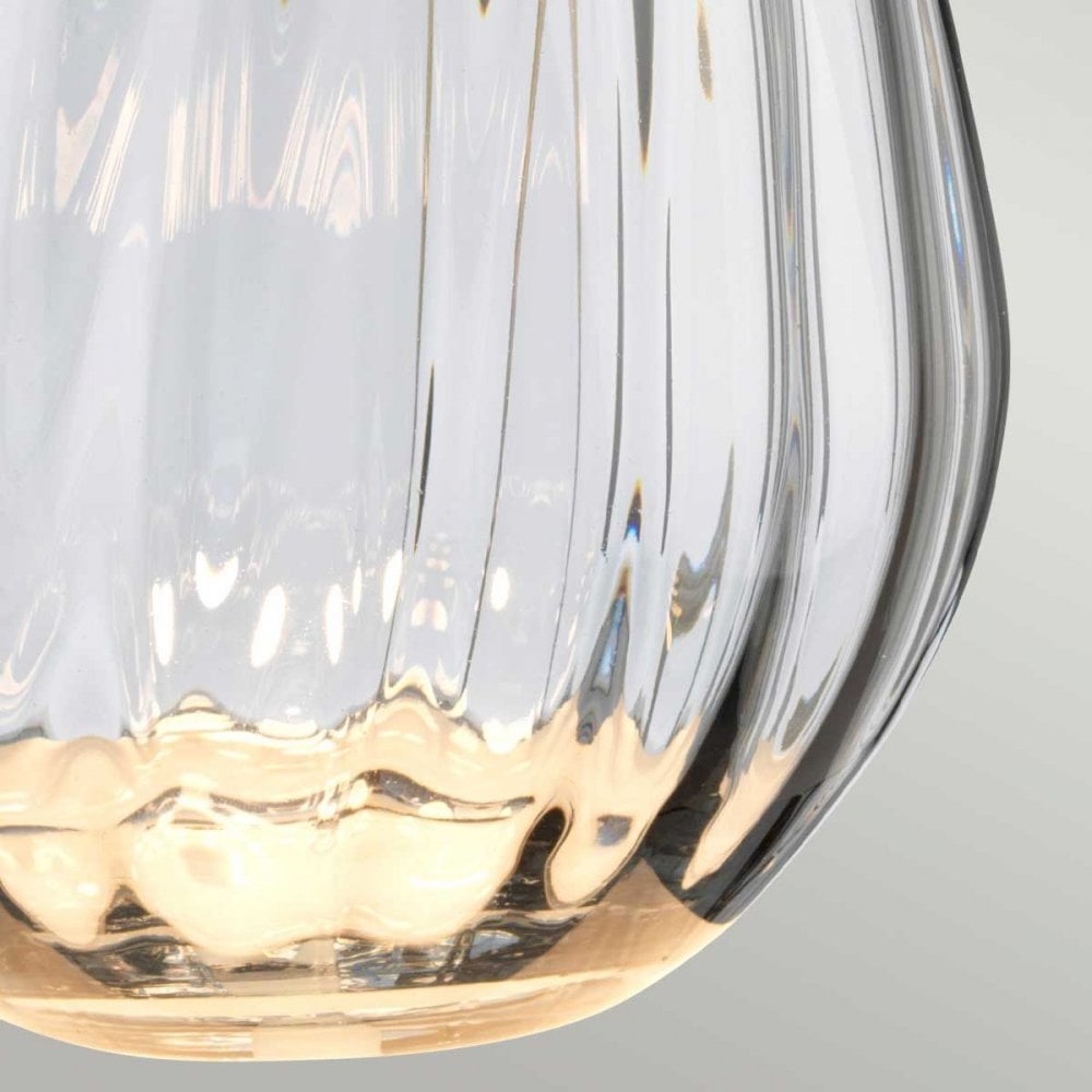 LENA-TL-S-SMOKE-OWSS Lena 2 Light Small Smoke Table Lamp with Off-white Shade Smoke-tinted Glass / Off-White Shade