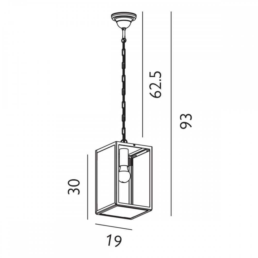 LOFOTEN8-BLK Lofoten 1 Light Chain Lantern Black