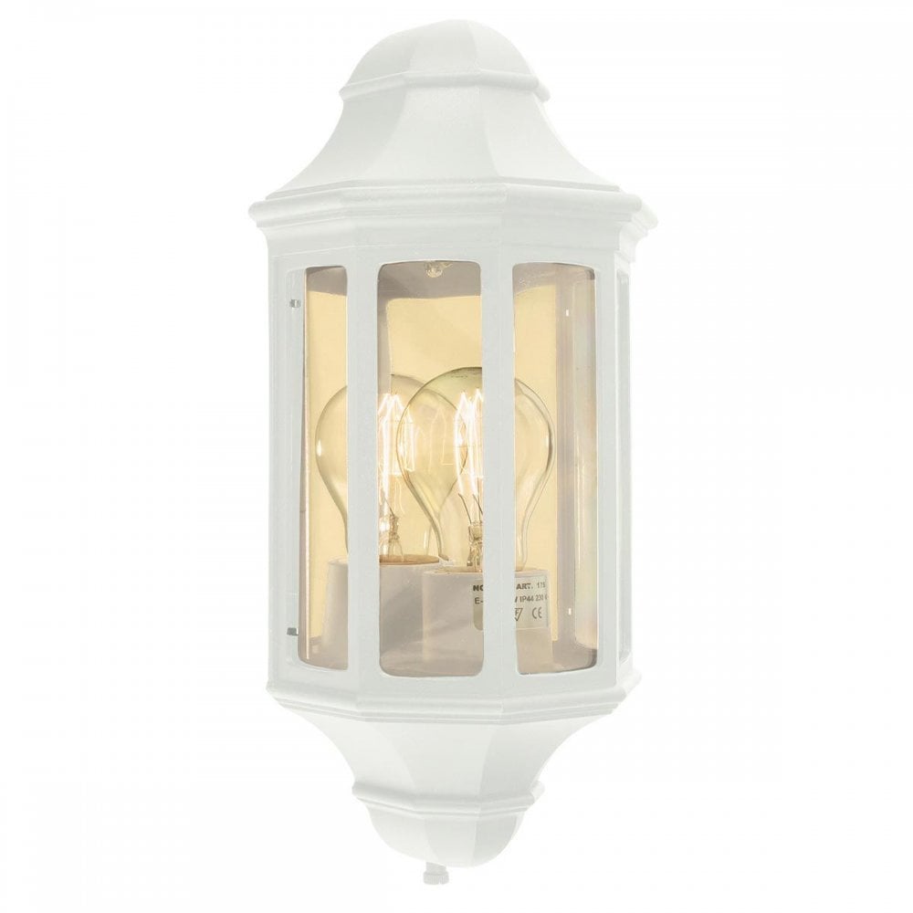 M8-2-MINI-WHITE Malaga Mini 1 Light Mini Wall Lantern - White