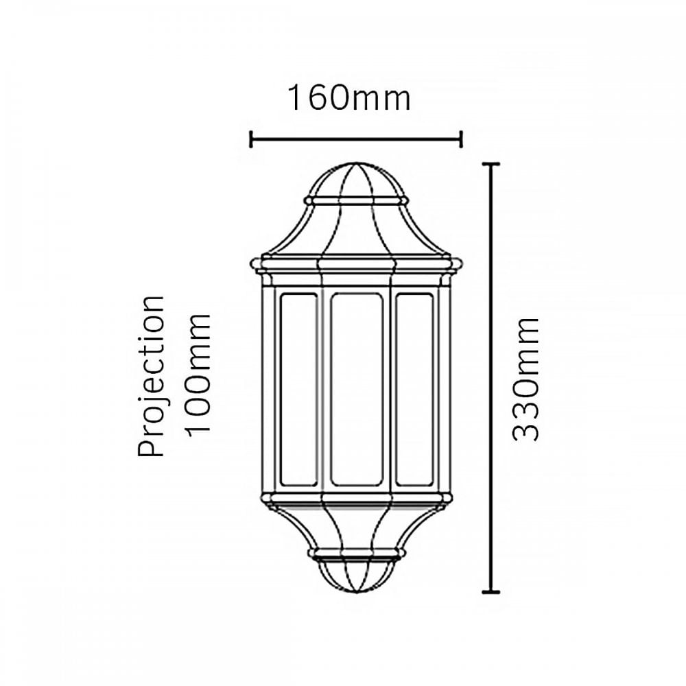 M8-2-MINI-WHITE Malaga Mini 1 Light Mini Wall Lantern - White