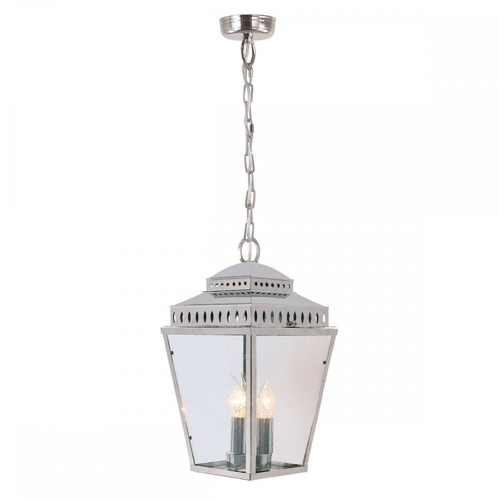 MANSION-HOUSE8-PN Mansion House 3 Light Chain Lantern Polished Nickel