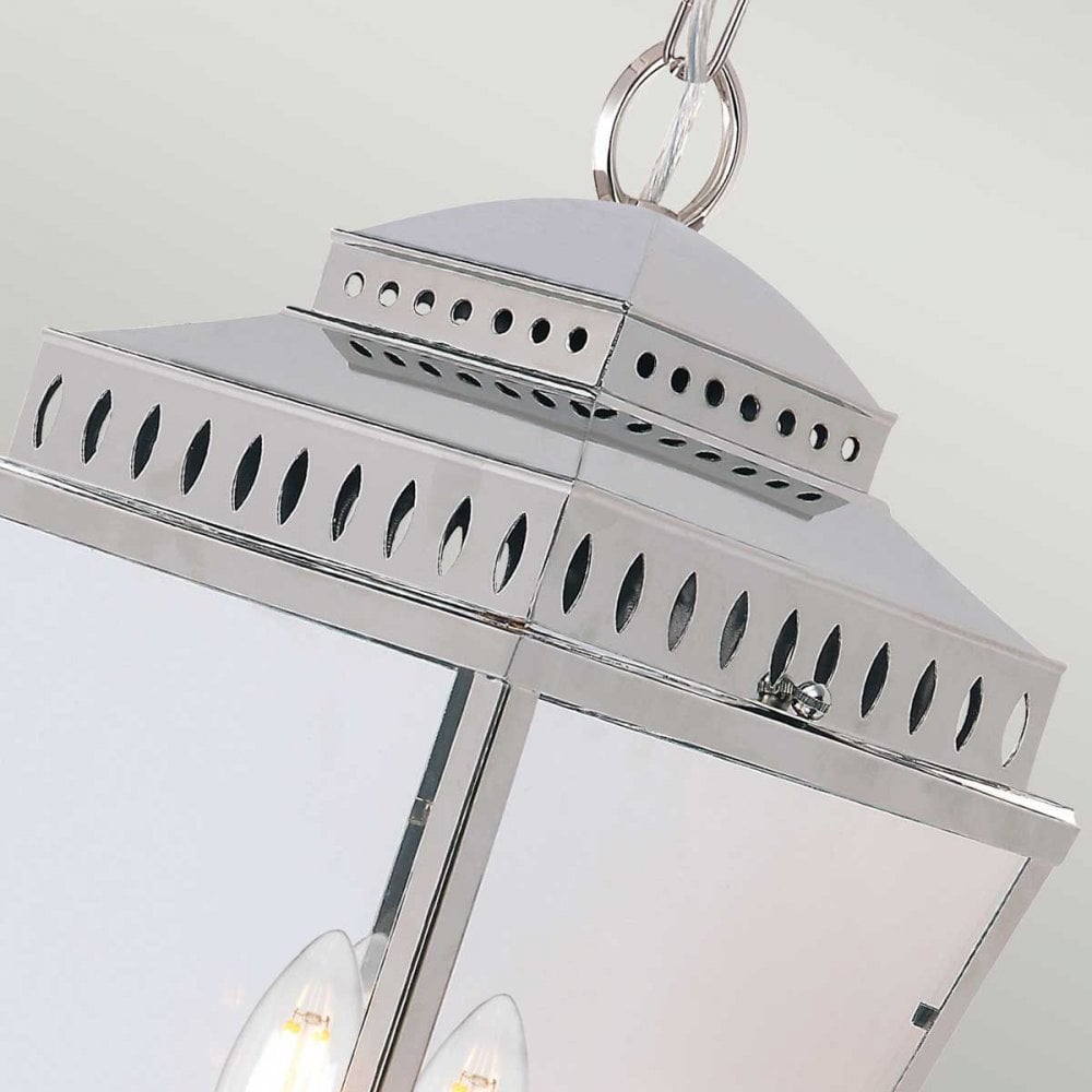 MANSION-HOUSE8-PN Mansion House 3 Light Chain Lantern Polished Nickel